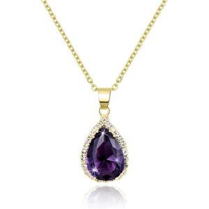 Linawe Crystal Chain Necklace for Women Trendy, Imitation Diamond Pendant
